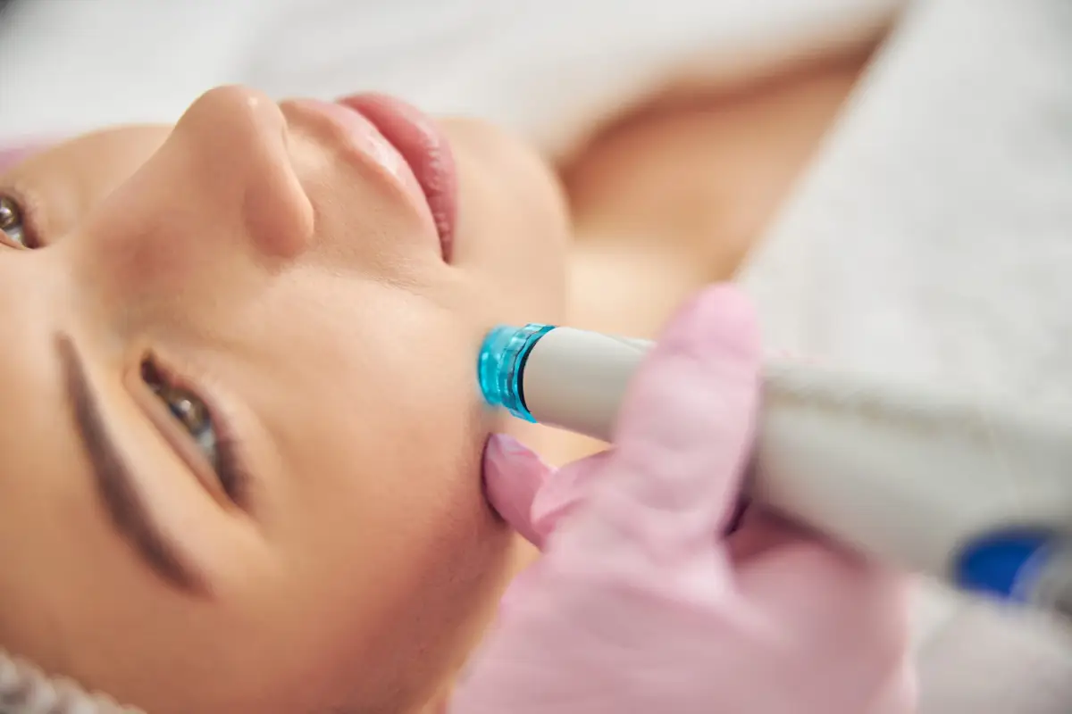 a person getting a face injection